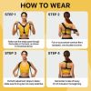 Back Brace Posture Corrector for Women Men 28-48 inch Adjustable Straps Shoulder Support & Neck Tension Relief Breathable Upper Back Straightener Blac