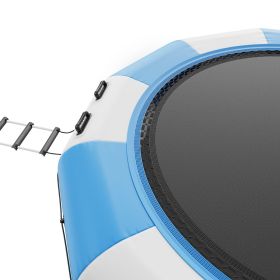 VEVOR Inflatable Water Bouncer, 15ft Recreational Water Trampoline, Portable Bounce Swim Platform with 3-Step Ladder & Electric Air Pump