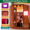 Far infrared corner sauna room Low EMF red sauna therapy two persons