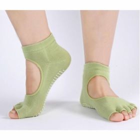 Non-Slip Yoga Socks for Women Pilates Barre (1- or 2-Pair) (Color: Green, Option: 2-Pair)