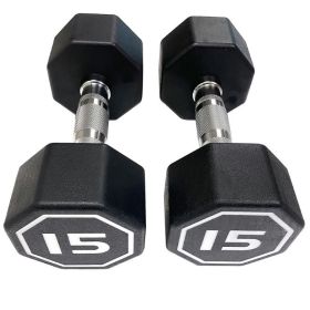 Octagon Dumbbell for Commercial & Household Fitness Usage (Weights Available: 15LB, Color: Black)