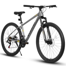 A27312 Mountain Bike 27.5 Inch Wheels, 21-Speed Mens Womens Trail Commuter City Mountain Bike (Color: GREY-BT)